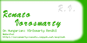 renato vorosmarty business card
