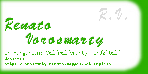 renato vorosmarty business card